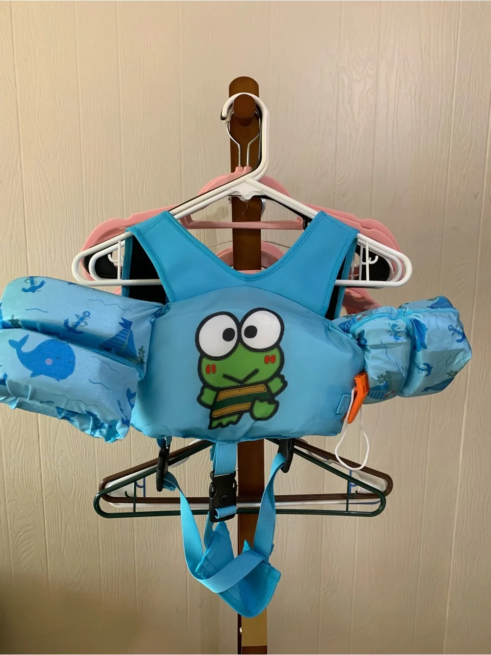 Kids Light Blue kuroppi Swim Safety Bib with Arm Floaties